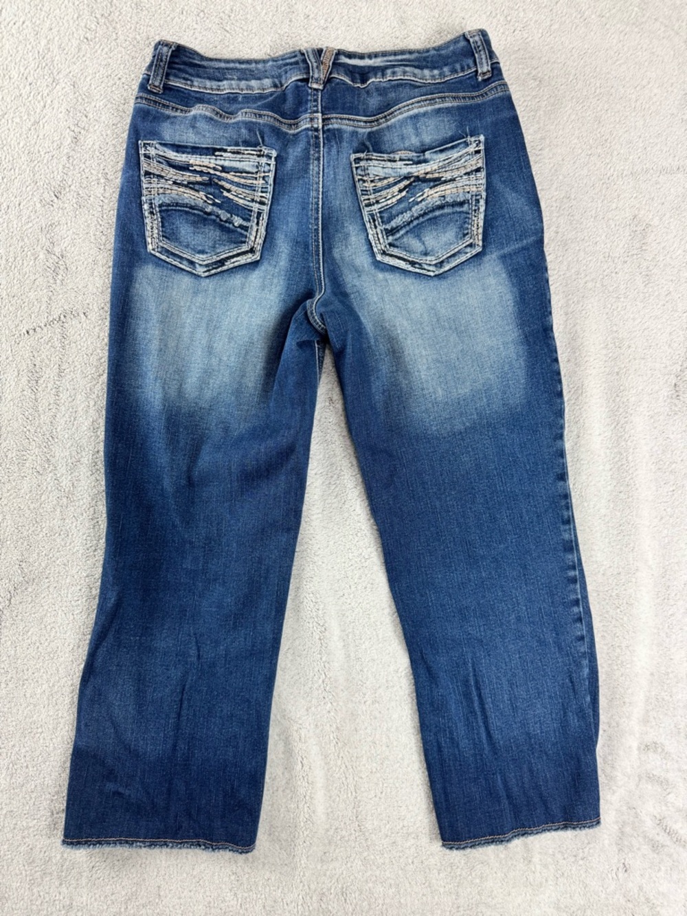 Maurices Cropped Jeans Womens 3/4 Raw Hem Stretchy